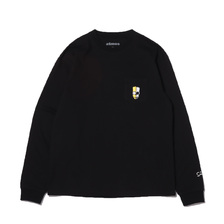 THE SIMPSONS &times; SECRET BASE &times; atmos BART EMBROIDERY POCKET LS TEE BLACK MAT21-S020画像