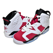 NIKE AIR JORDAN 6 RETRO (GS) CARMINE white/carmine-black 384665-106画像