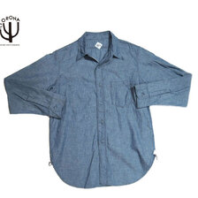 CORONA CS001-21-01 NAVY 1POCKET CHAMBRAY SHIRTS blue画像