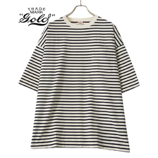 GOLD HEAVY COTTON BORDER BOX TEE 21A-GL78664画像