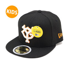 NEW ERA Kid's 59FIFTY 読売ジャイアンツ ブラック &times; スノーホワイト/ラストオレンジ 12593778画像