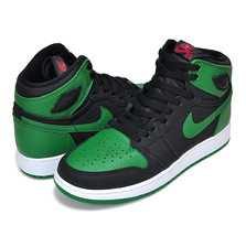 NIKE AIR JORDAN 1 OG GS black/pine green-white-gym red 575441-030画像