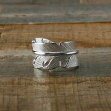 THE FLAT HEAD RING - ROUGH FEATHER L - FN-JR-002画像