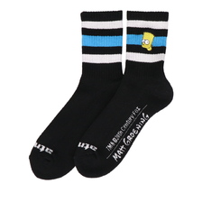 THE SIMPSONS &times; atmos BART LINE SOCKS BLACK MAT21-S021画像