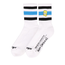 THE SIMPSONS &times; atmos BART LINE SOCKS WHITE MAT21-S021画像