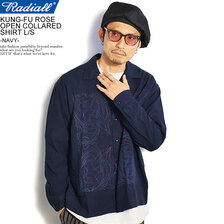 RADIALL KUNG-FU ROSE - OPEN COLLARED SHIRT L/S -NAVY- RAD-21SS-SH003画像
