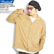 RADIALL KUNG-FU ROSE - OPEN COLLARED SHIRT L/S -ROOT BEER- RAD-21SS-SH003R画像
