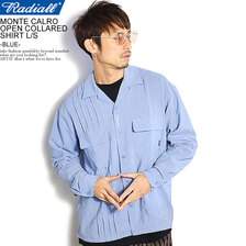 RADIALL MONTE CALRO - OPEN COLLARED SHIRT L/S -BLUE- RAD-21SS-SH011画像