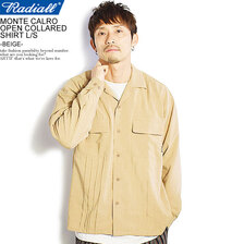 RADIALL MONTE CALRO - OPEN COLLARED SHIRT L/S -BEIGE- RAD-21SS-SH011画像