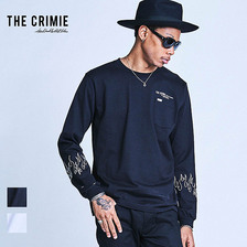 CRIMIE FLAME EMBROIDERY LONG SLEEVE T SHIRT CR1-02A1-CL04画像