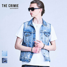 CRIMIE SUPER CLASH BORN FREE STRETCH SELVEDGE DENIM VEST CR1-02A1-JK11画像