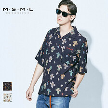 MSML/MUSIC SAVED MY LIFE CROSSES OPEN COLLAR SHORT SLEEVE SHIRT M11-02A1-SS02画像