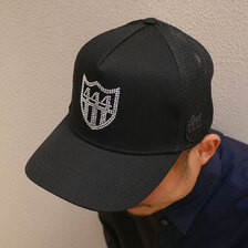 YOSHINORI KOTAKE DESIGN &times; BARNEYS NEWYORK BLACK LINE RHINESTONE 444 MESH CAP BLACK画像
