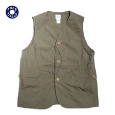POST OVERALLS 1512 ROYAL COTTON NYLON POPLIN VEST sage画像