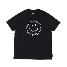 DC SHOES 21 20S BASIC ROUND WE GO SS BLACK x WHITE PRINT DST211041-BKW画像