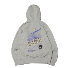 NIKE AS M NSW CLUB HOODIE FZ FT SM DK GREY HEATHER/LAPIS/BLACK DD5902-063画像