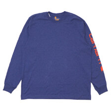 Carhartt K231 Signature Logo L/S Tee D.BLUE HEATHER画像