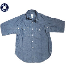 POST OVERALLS 1256 CHAMBRAY CRUZER SHIRTS2 indigo画像