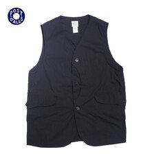 POST OVERALLS 1512 ROYAL COTTON NYLON POPLIN VEST navy画像