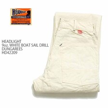 HEADLIGHT by SUGAR CANE 9oz. WHITE BOAT SAIL DRILL DUNGAREES HD42209画像