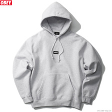 OBEY BOX FIT PREMIUM HOODED FLEECE "OBEY BLACK BAR" (ASH GREY)画像