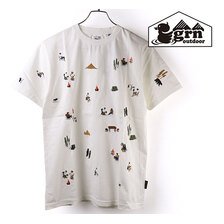 grn outdoor HIASOBI CAMPER BONFIRE S/S TEE WHITE GO0106F画像