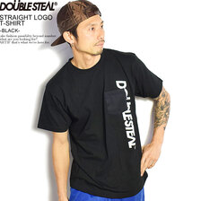 DOUBLE STEAL STRAIGHT LOGO T-SHIRT -BLACK- 911-12009画像