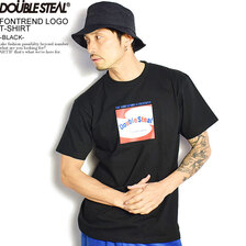 DOUBLE STEAL FONTREND LOGO T-SHIRT -BLACK- 911-14005画像