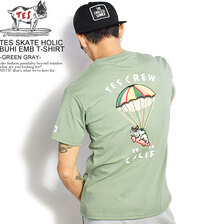 The Endless Summer TES SKATE HOLIC BUHI EMB T-SHIRT -GREEN GRAY- KE-1574301画像