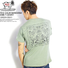 The Endless Summer TES CALM BANDANA EMB T-SHIRT -GREEN GRAY- KE-1574300画像