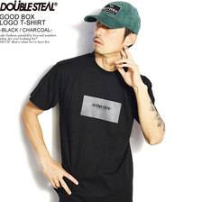 DOUBLE STEAL GOOD BOX LOGO T-SHIRT -BLACK/CHARCOAL- 911-14008画像