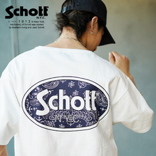 Schott S/S T-SHIRT "BANDANA OVAL LOGO" 3113121画像