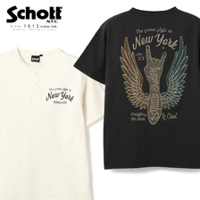 Schott WING HAND HENLEY NECK T-SHIRT 3113084画像
