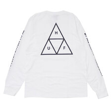 HUF ESSENTIALS TT L/S TEE WHITE画像