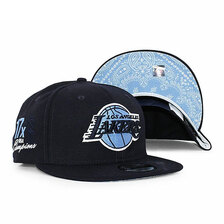 NEW ERA LOS ANGELES LAKERS BANDANA BOTTOM 9FIFTY SNAPBACK CAP NAVY HL12731414画像
