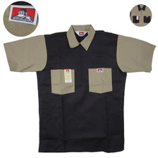 BEN DAVIS COLOR COMBI HALF ZIP SHIRTS BDUS-7100S画像