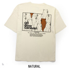 go slow caravan USA/C gscコンセプトカラー スクエアLOGOバックプリントゆったりTEE 351909画像