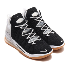 NIKE LEBRON XVIII BLACK/WHITE-GUM MED BROWN CQ9283-007画像