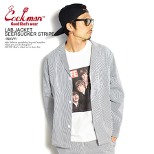 COOKMAN LAB.JACKET SEERSUCKER STRIPE -NAVY- 231-11443画像
