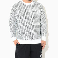 NIKE Club Pullover FT Grid Crew Sweat White/Black DA0066-100画像