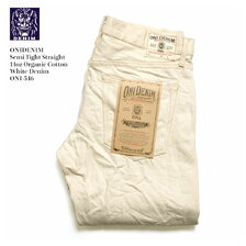 ONI DENIM Semi Tight Straight 14oz Organic Cotton White Denim ONI-546画像