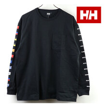 HELLY HANSEN L/S Flag Logo Tee BLACK HE32127画像