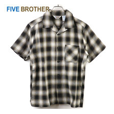 FIVE BROTHER LIGHT FLANNEL S/S ONEUP SHIRTS OMBRE BLACK 152104画像
