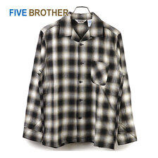 FIVE BROTHER LIGHT FLANNEL L/S ONEUP SHIRTS OMBRE BLACK 152101画像