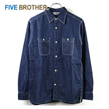 FIVE BROTHER AUTHENTIC DENIM WORK SHIRTS V.BLUE 1516034画像