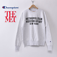 Champion THE MET(The Metropolitan Museum of Art)OFFICIAL PRINT LOGO Reverse Weave CREW NECK SWEAT Silver Gray画像