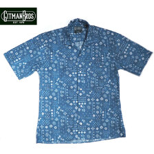 GITMAN VINTAGE S/S BANDANA CAMP SHIRTS blue indigo画像
