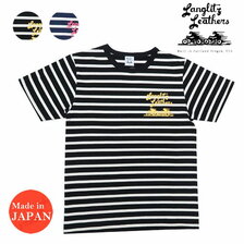 Langlitz Leathers 半袖 ボーダー Tシャツ ロゴプリント Type-A LLC-001画像