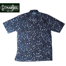 GITMAN VINTAGE S/S BANDANA CAMP SHIRTS navy indigo画像