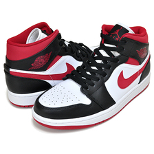 NIKE AIR JORDAN 1 MID white/gym red-black 554724-122画像